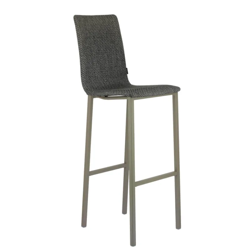 Mobliberica Koko ® Tabouret de bar dossier haut en tissu* Tabouret De Bar (assise +/- 80 Cm)