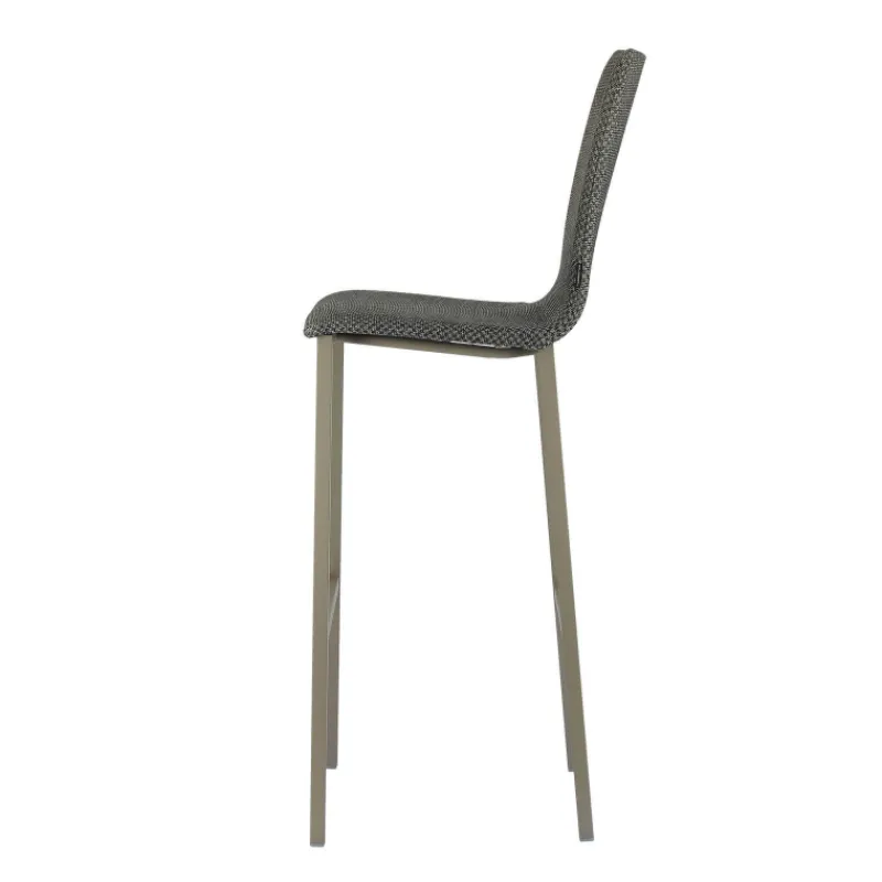 Mobliberica Koko ® Tabouret de bar dossier haut en tissu* Tabouret De Bar (assise +/- 80 Cm)