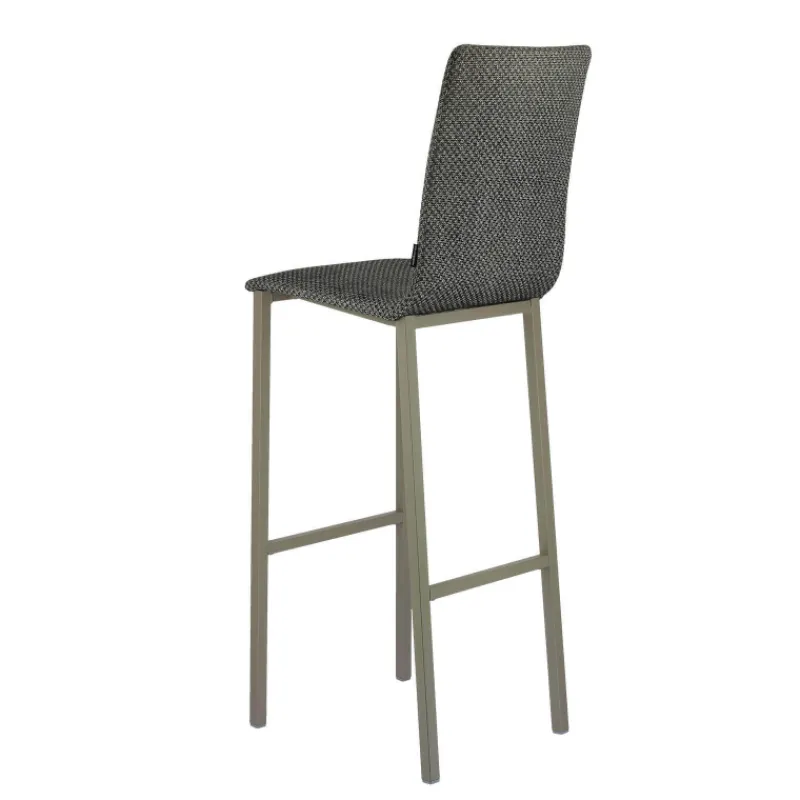 Mobliberica Koko ® Tabouret de bar dossier haut en tissu* Tabouret De Bar (assise +/- 80 Cm)