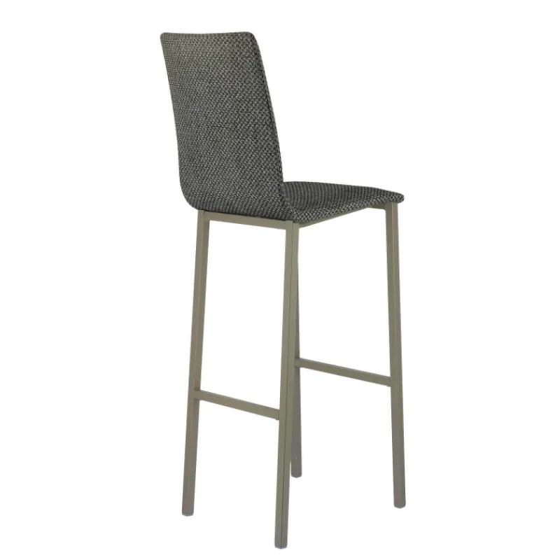 Mobliberica Koko ® Tabouret de bar dossier haut en tissu* Tabouret De Bar (assise +/- 80 Cm)