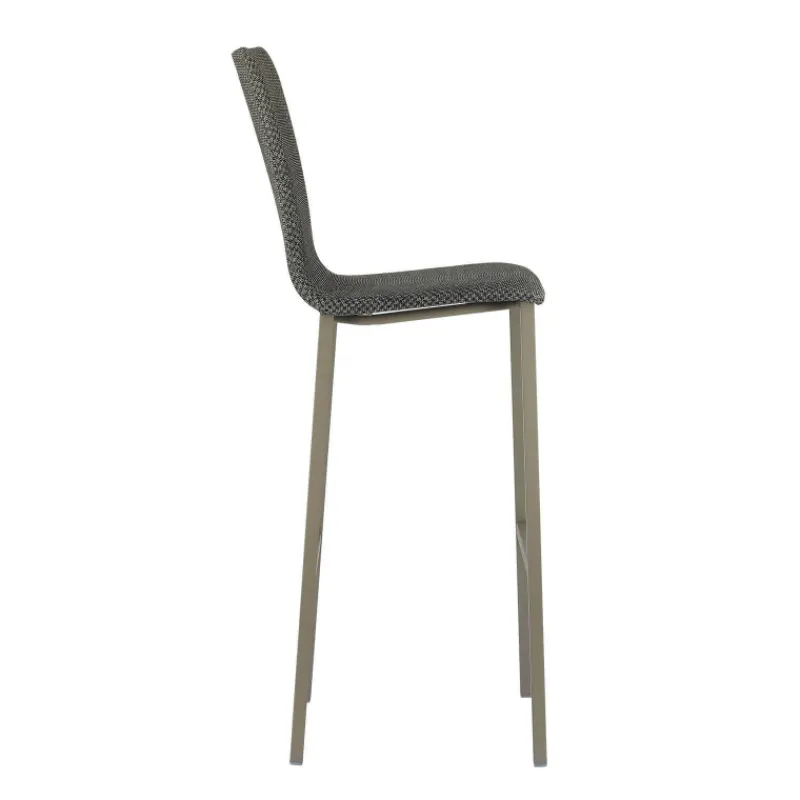 Mobliberica Koko ® Tabouret de bar dossier haut en tissu* Tabouret De Bar (assise +/- 80 Cm)
