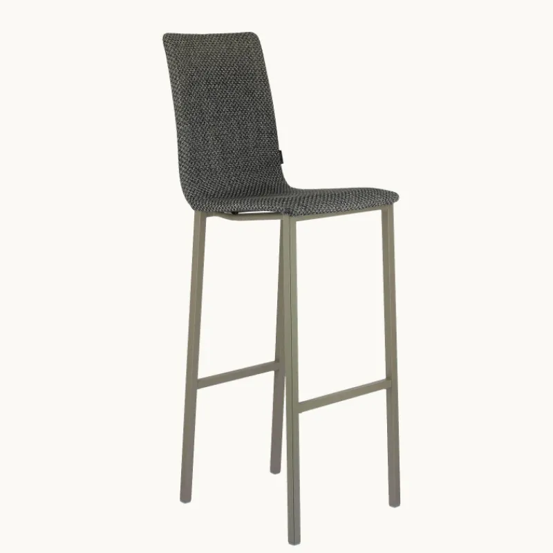 Mobliberica Koko ® Tabouret de bar dossier haut en tissu* Tabouret De Bar (assise +/- 80 Cm)