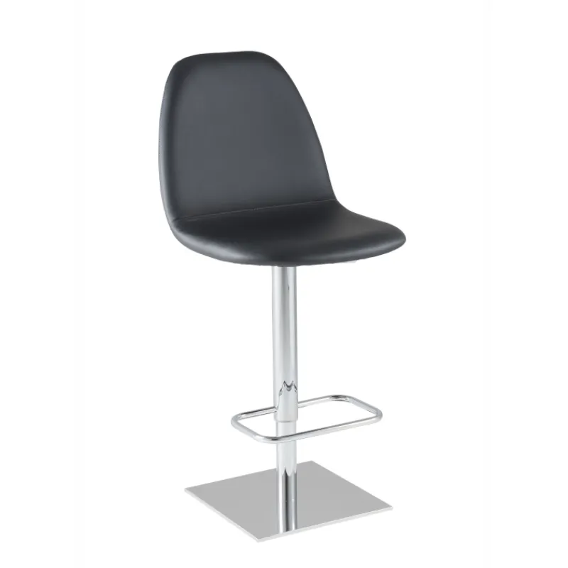 Peressini Kube Tabouret réglable et pivotant en synthétique et métal chromé* Tabouret Snack (assise +/- 65 Cm)|Tabouret De Bar (assise +/- 80 Cm)