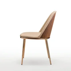 Midj Léa ® Chaise design italienne avec dos du dossier en bois* Chaise Pour Chambre|Chaise De Cuisine