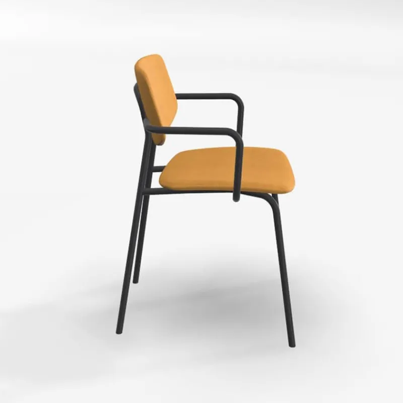 Perfecta Lago Chaise avec accoudoirs rétro et revêtement en tissu* Chaise De Salle à Manger|Chaise Salon
