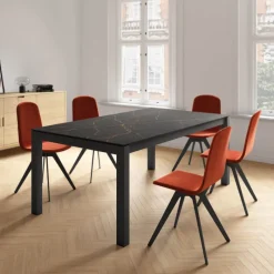 Cancio Lakera Table en Dekton avec pieds en bois massif* Table De Cuisine|Table De Salle à Manger
