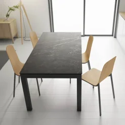 Cancio Lakera Table en Dekton avec pieds en bois massif* Table De Cuisine|Table De Salle à Manger