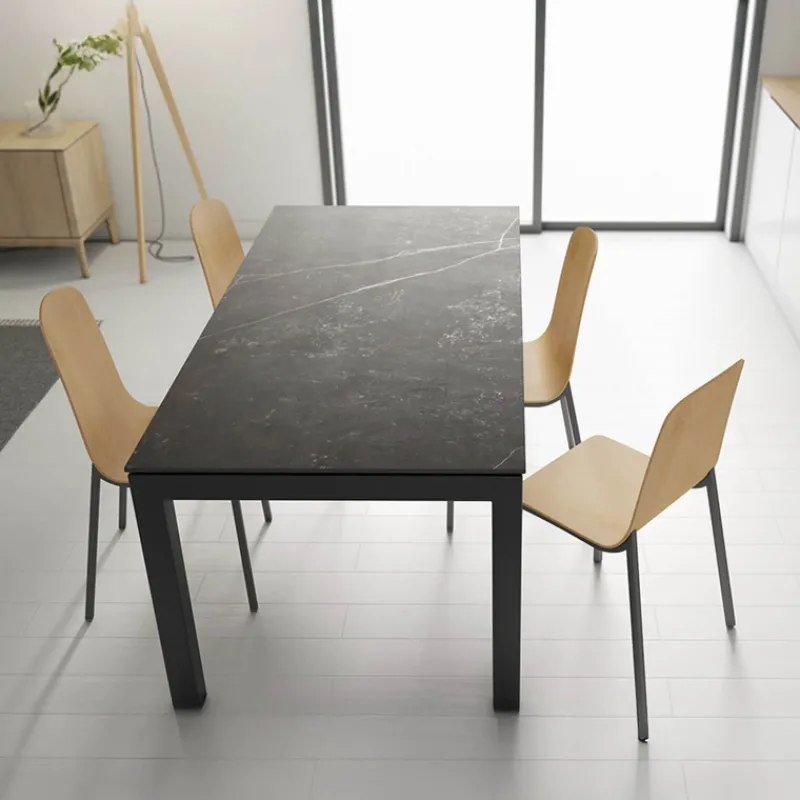 Cancio Lakera Table en Dekton avec pieds en bois massif* Table De Cuisine|Table De Salle à Manger