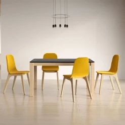 Cancio Lakera Table en Dekton avec pieds en bois massif* Table De Cuisine|Table De Salle à Manger