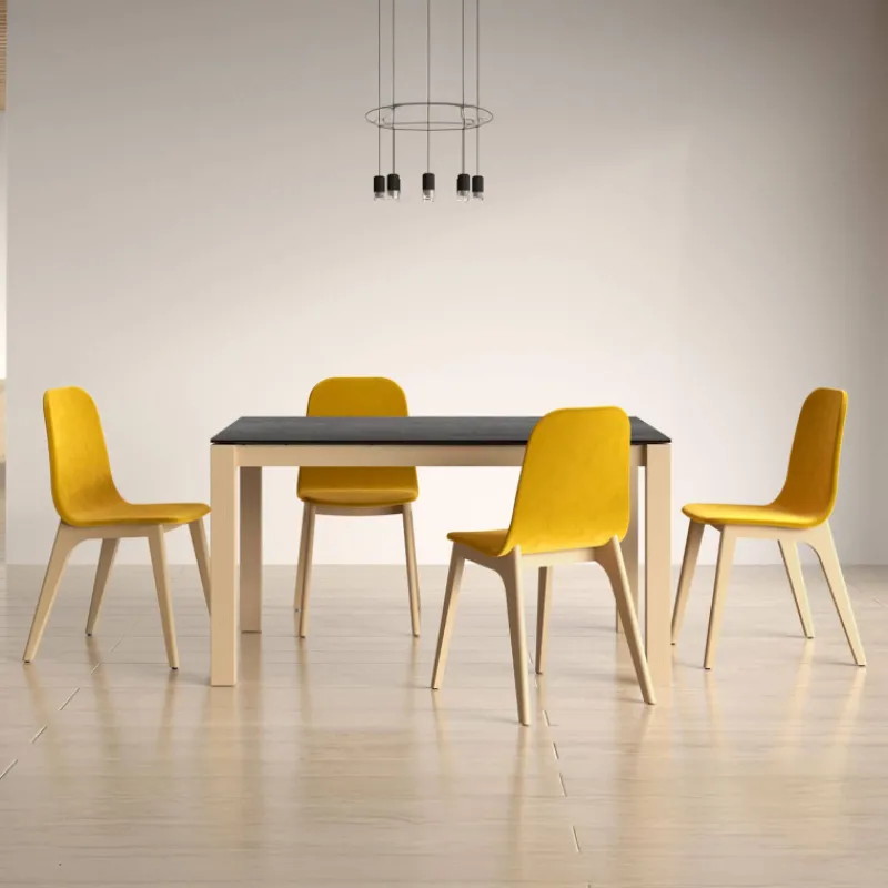Cancio Lakera Table en Dekton avec pieds en bois massif* Table De Cuisine|Table De Salle à Manger