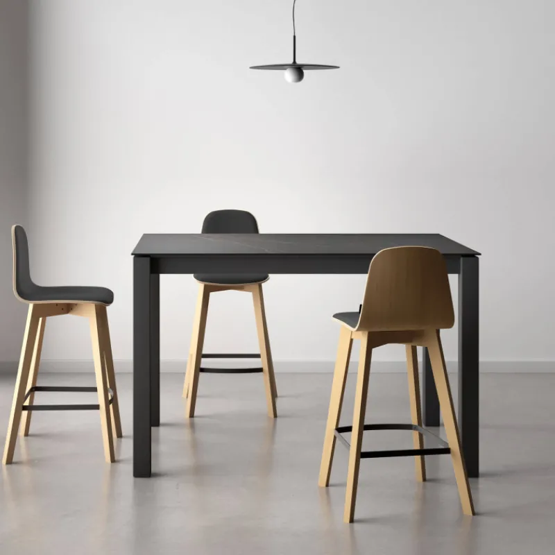 Cancio Lakera Table snack en Dekton rectangulaire extensible avec pieds en métal* Table De Cuisine