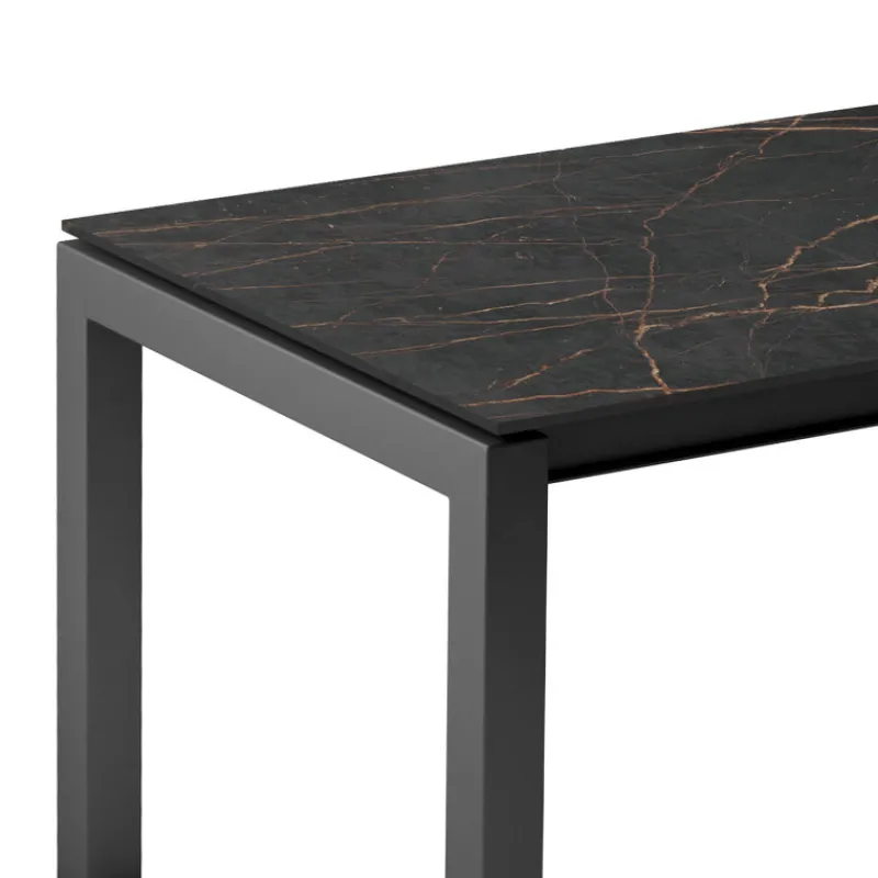 Cancio Lakera Table snack en Dekton rectangulaire extensible avec pieds en métal* Table De Cuisine