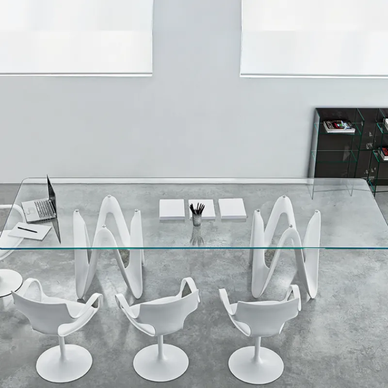 Sovet Italia Lambda Sovet® Table de salle à manger design en verre 320 x 120 cm* Table De Salle à Manger