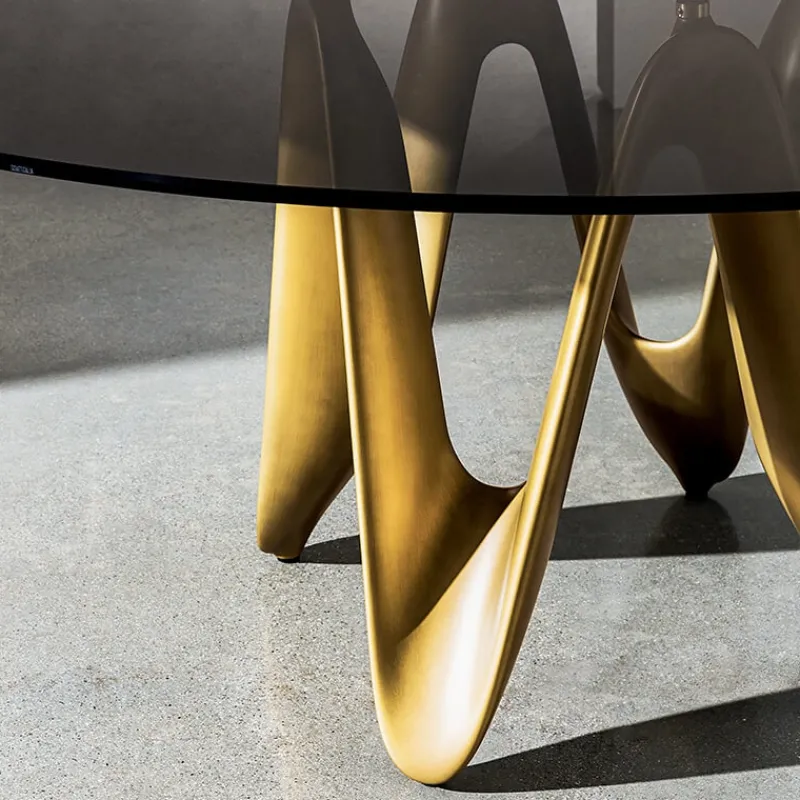 Sovet Italia Lambda Sovet® Table ronde design en verre* Table De Salle à Manger