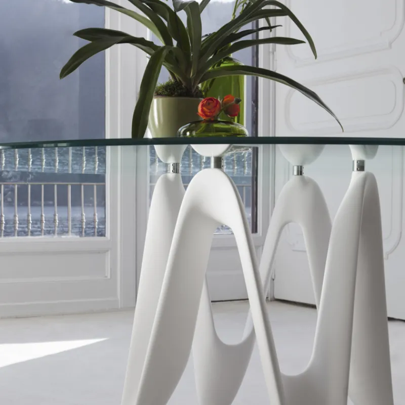 Sovet Italia Lambda Sovet® Table ronde design en verre* Table De Salle à Manger