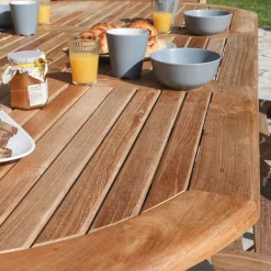 Medicis LandryTable de jardin ovale en teck extensible* Table De Jardin