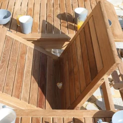Medicis LandryTable de jardin ovale en teck extensible* Table De Jardin