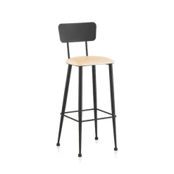 Jayso Lanuza Tabouret haut pour cuisine en métal et assise rembourrée* Tabouret Snack (assise +/- 65 Cm)|Tabouret De Bar (assise +/- 80 Cm)