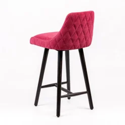 Sessio Lars diamant Tabouret snack matelassé en tissu et pieds en bois* Tabouret Snack (assise +/- 65 Cm)|Tabouret De Bar (assise +/- 80 Cm)