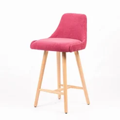 Sessio Lars diamant Tabouret snack matelassé en tissu et pieds en bois* Tabouret Snack (assise +/- 65 Cm)|Tabouret De Bar (assise +/- 80 Cm)