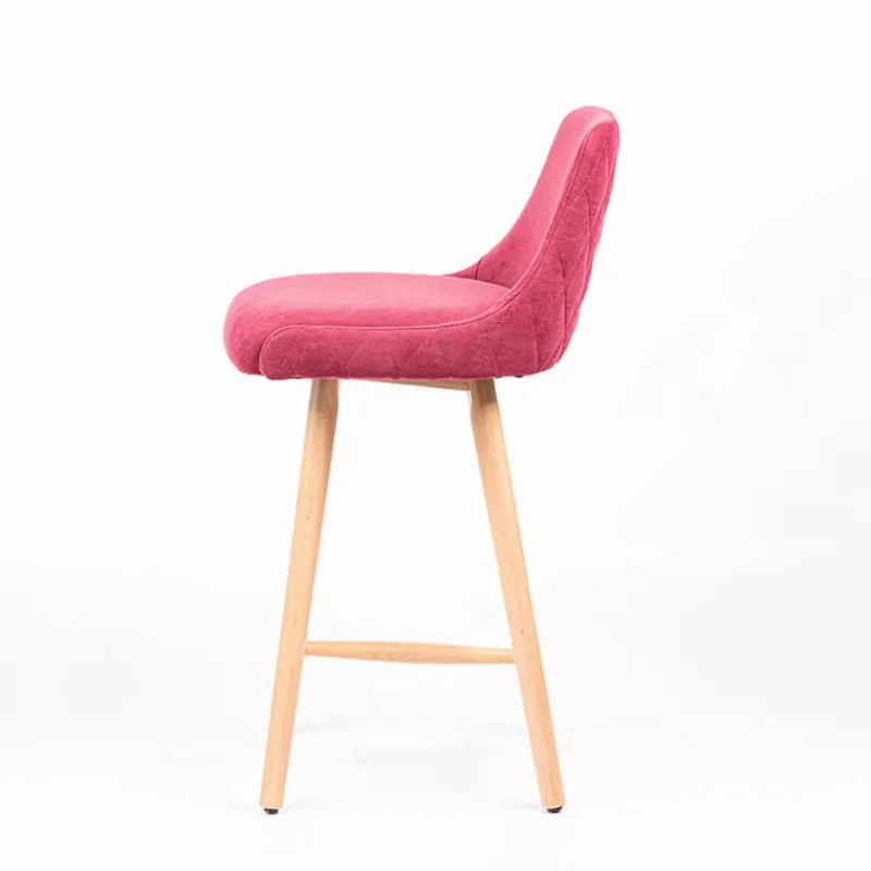 Sessio Lars diamant Tabouret snack matelassé en tissu et pieds en bois* Tabouret Snack (assise +/- 65 Cm)|Tabouret De Bar (assise +/- 80 Cm)