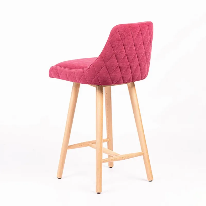 Sessio Lars diamant Tabouret snack matelassé en tissu et pieds en bois* Tabouret Snack (assise +/- 65 Cm)|Tabouret De Bar (assise +/- 80 Cm)