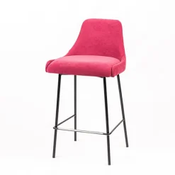 Sessio Lars diamant Tabouret snack en tissu dossier matelassé pieds en métal* Tabouret Snack (assise +/- 65 Cm)|Tabouret De Bar (assise +/- 80 Cm)