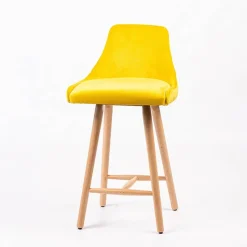 Sessio Lars line Tabouret snack tissu dossier matelassé pieds bois* Tabouret Snack (assise +/- 65 Cm)|Tabouret De Bar (assise +/- 80 Cm)