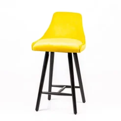 Sessio Lars line Tabouret snack tissu dossier matelassé pieds bois* Tabouret Snack (assise +/- 65 Cm)|Tabouret De Bar (assise +/- 80 Cm)