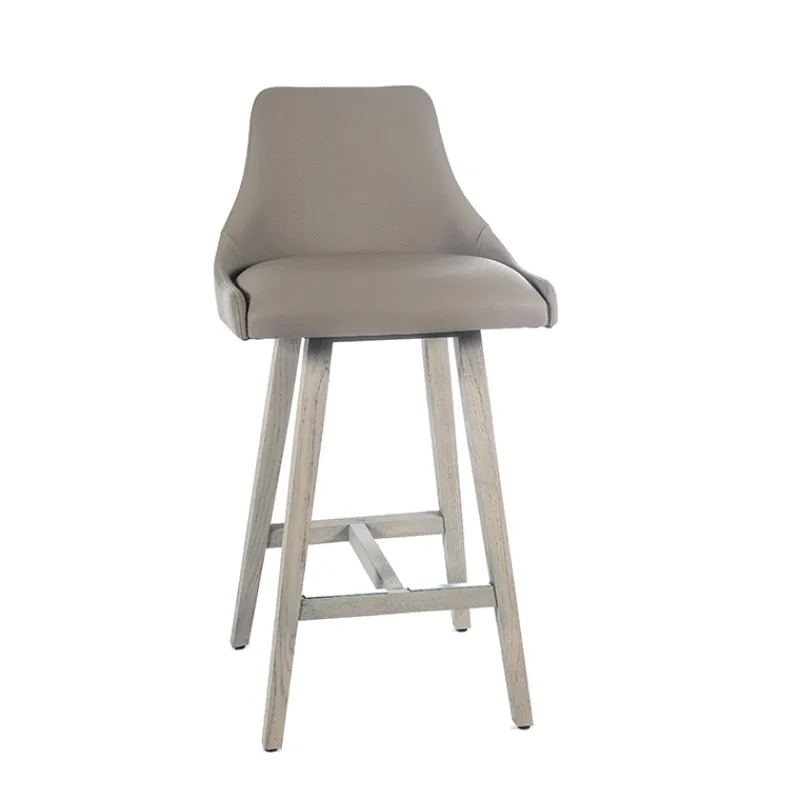 Sessio Lars Tabouret snack moderne avec dossier et pieds en bois* Tabouret Snack (assise +/- 65 Cm)|Tabouret De Bar (assise +/- 80 Cm)