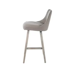 Sessio Lars Tabouret snack moderne avec dossier et pieds en bois* Tabouret Snack (assise +/- 65 Cm)|Tabouret De Bar (assise +/- 80 Cm)