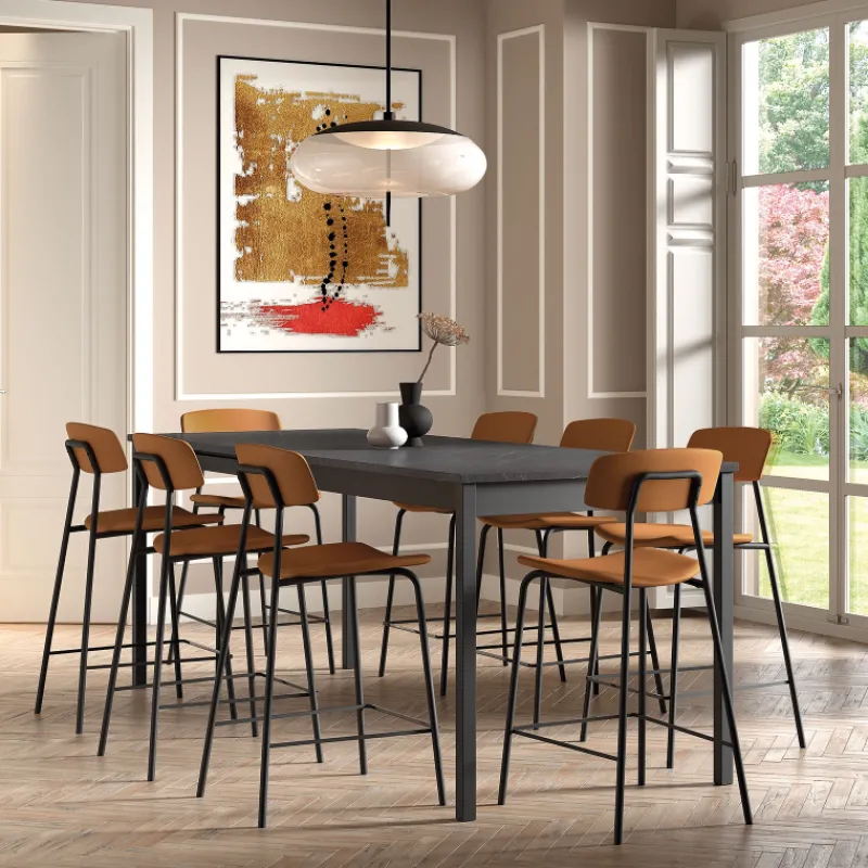 Perfecta Lazio Tabouret snack style rétro en simili fabriqué en Belgique* Tabouret Snack (assise +/- 65 Cm)|Tabouret De Bar (assise +/- 80 Cm)