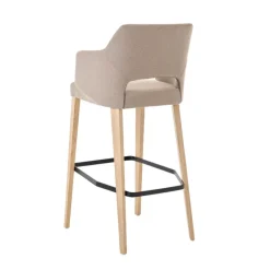 Mobitec Lena ® Tabouret de bar en tissu avec accoudoirs et pieds en bois* Tabouret De Bar (assise +/- 80 Cm)