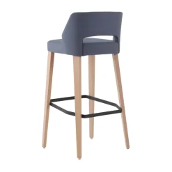Mobitec Lena ® Tabouret de bar en tissu avec dossier bas et pieds en bois* Tabouret De Bar (assise +/- 80 Cm)