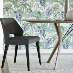 Mobitec Lena ® Chaise ajourée en tissu et pieds bois style moderne* Chaise De Salle à Manger|Chaise Salon