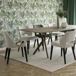 Mobitec Lena ® Chaise ajourée en tissu et pieds bois style moderne* Chaise De Salle à Manger|Chaise Salon