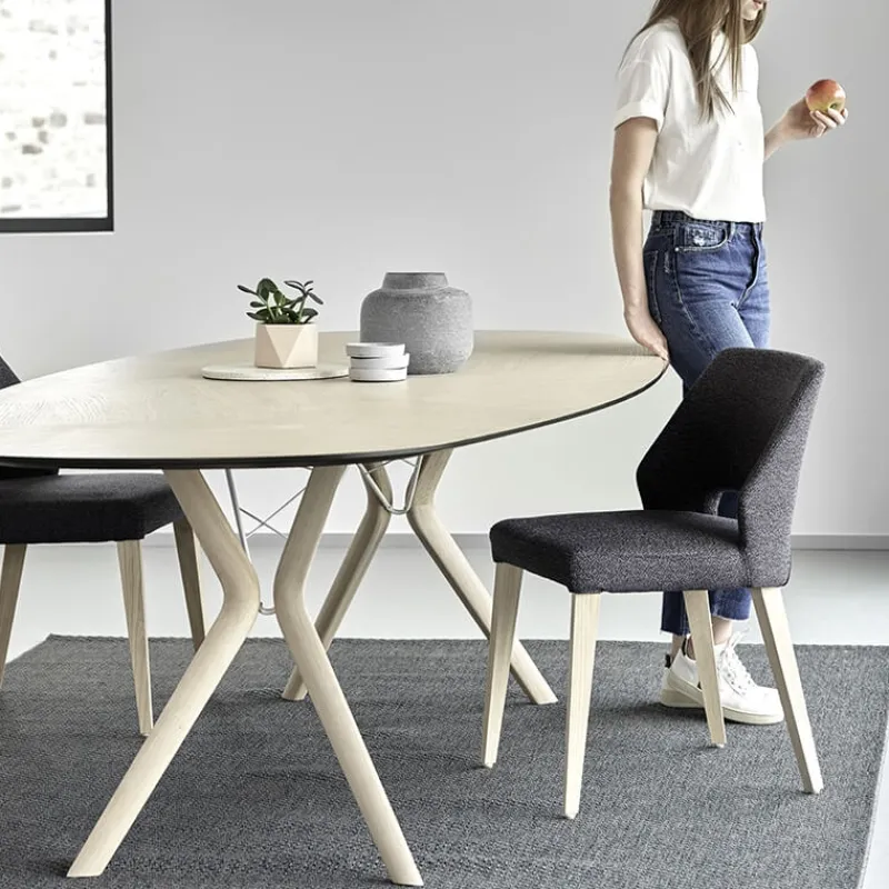 Mobitec Lena ® Chaise ajourée en tissu et pieds bois style moderne* Chaise De Salle à Manger|Chaise Salon