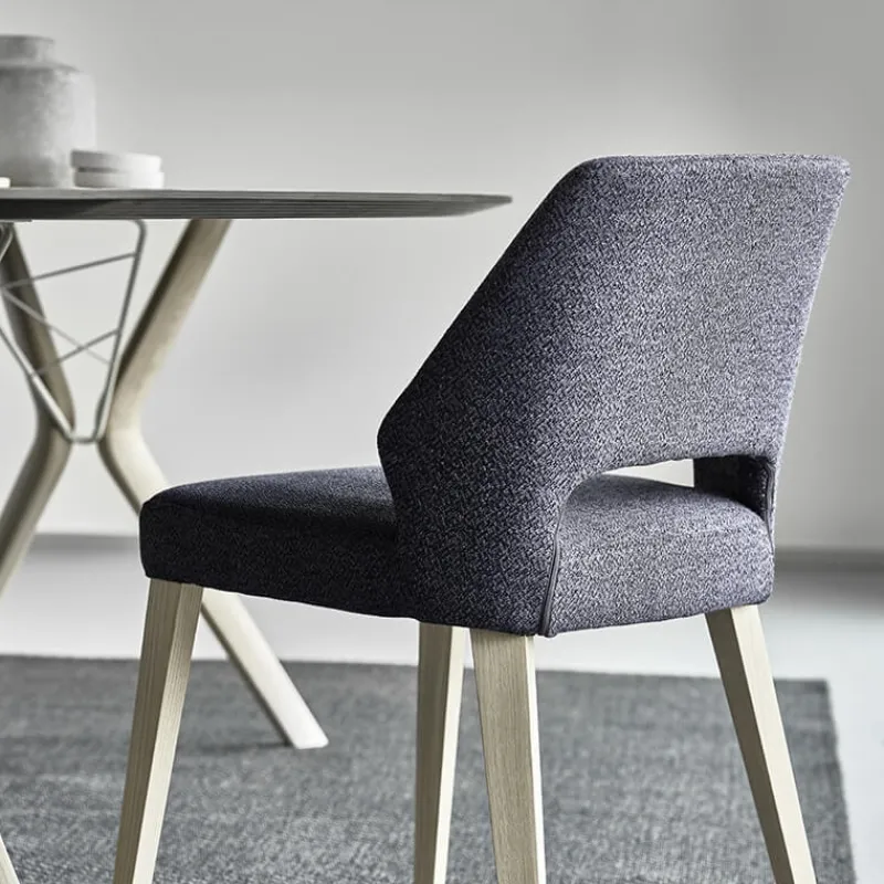 Mobitec Lena ® Chaise ajourée en tissu et pieds bois style moderne* Chaise De Salle à Manger|Chaise Salon