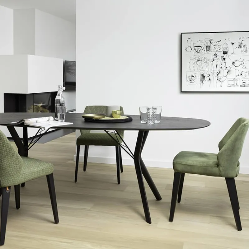 Mobitec Lena ® Chaise ajourée en tissu et pieds bois style moderne* Chaise De Salle à Manger|Chaise Salon