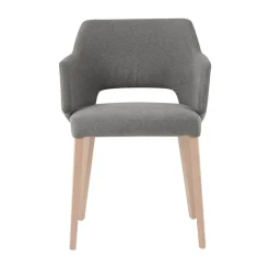 Mobitec Lena ® Fauteuil scandinave bois et tissu avec dossier ajouré* Chaise De Salle à Manger|Chaise Salon