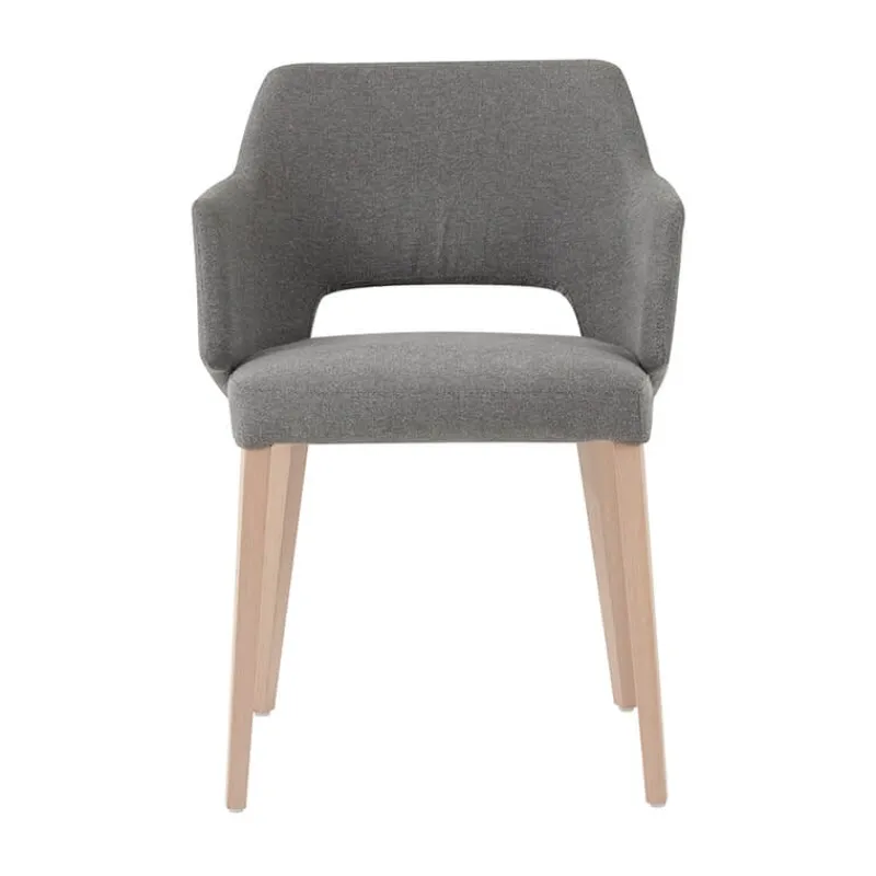 Mobitec Lena ® Fauteuil scandinave bois et tissu avec dossier ajouré* Chaise De Salle à Manger|Chaise Salon