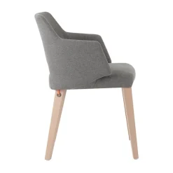 Mobitec Lena ® Fauteuil scandinave bois et tissu avec dossier ajouré* Chaise De Salle à Manger|Chaise Salon
