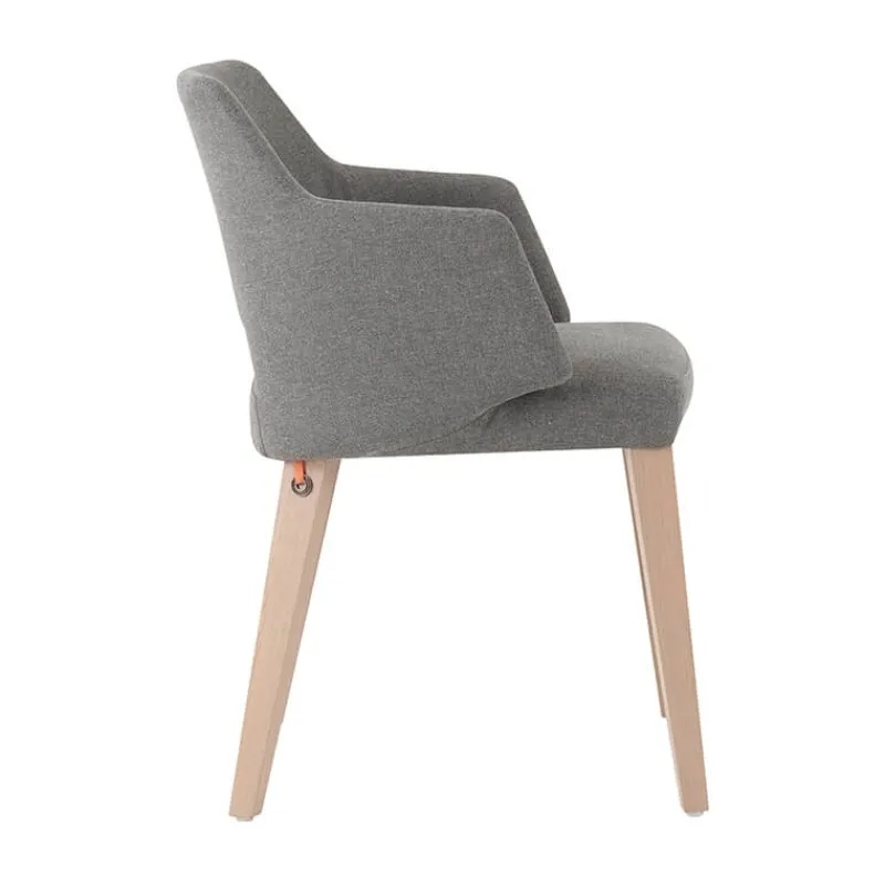 Mobitec Lena ® Fauteuil scandinave bois et tissu avec dossier ajouré* Chaise De Salle à Manger|Chaise Salon