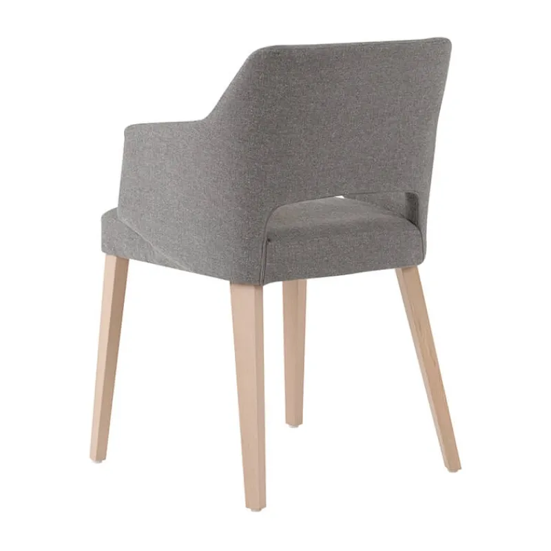 Mobitec Lena ® Fauteuil scandinave bois et tissu avec dossier ajouré* Chaise De Salle à Manger|Chaise Salon