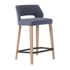 Mobitec Lena ® Tabouret snack scandinave en tissu et bois avec dossier ajouré* Tabouret Snack (assise +/- 65 Cm)|Tabouret De Bar (assise +/- 80 Cm)