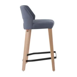 Mobitec Lena ® Tabouret snack scandinave en tissu et bois avec dossier ajouré* Tabouret Snack (assise +/- 65 Cm)|Tabouret De Bar (assise +/- 80 Cm)