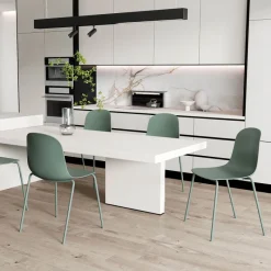 LilyChaise coque moderne empilable en polypropylène avec pieds en métal* Chaise De Cuisine|Chaise De Salle à Manger