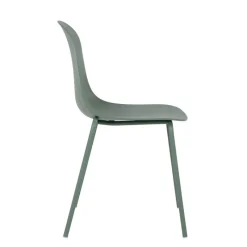 LilyChaise coque moderne empilable en polypropylène avec pieds en métal* Chaise De Cuisine|Chaise De Salle à Manger