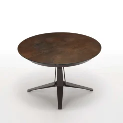 Midj Link ® Table design ronde extensible en céramique pied central en métal* Table De Salle à Manger