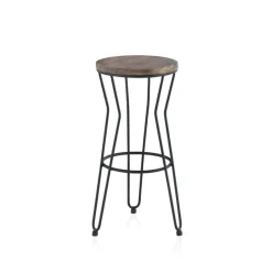 Jayso Lisboa Tabouret haut sans dossier design industriel* Tabouret Snack (assise +/- 65 Cm)|Tabouret De Bar (assise +/- 80 Cm)